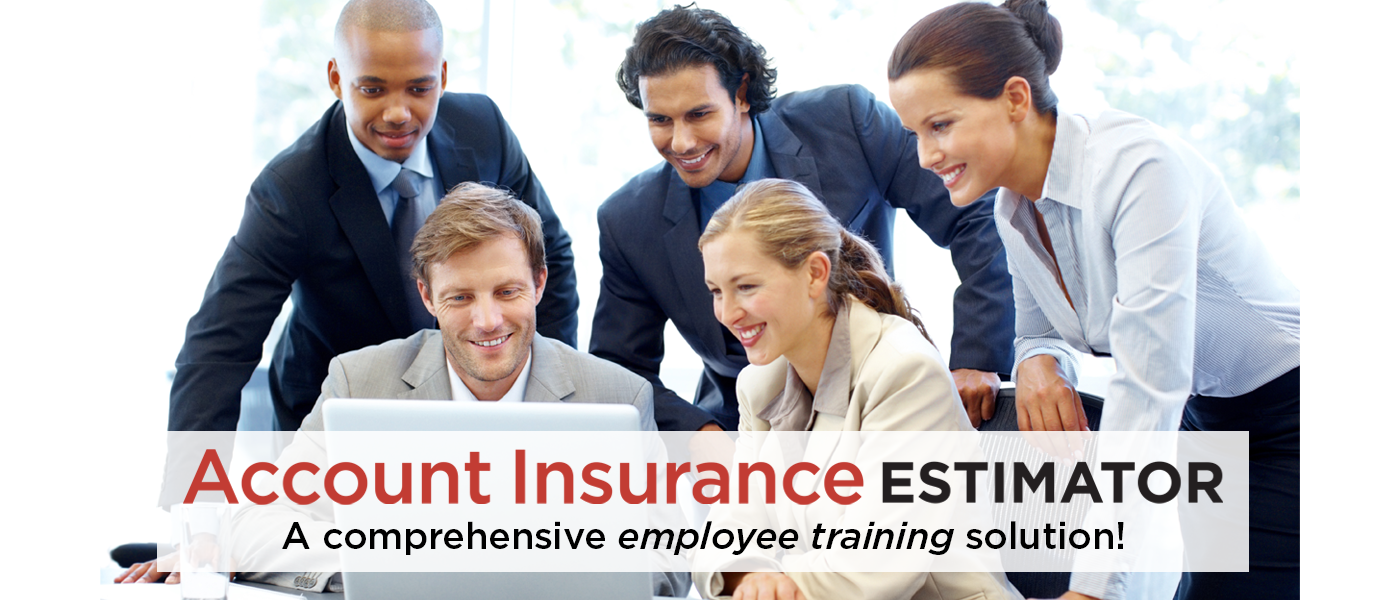 Group of employees watching training for the Account Insurance Estimator